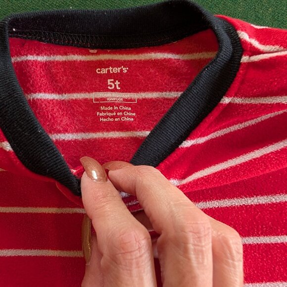 Bundle of Boy's Holiday Full-zip, Fleece, Footed Pajamas 5T 💙 - Picture 9 of 9